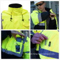 High Visibility Warm Waterproof Contrast Road Safety Jackets with 3M Reflective Tapes and Tool Pockets Winter Class 3